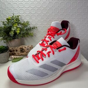 Adidas Men’s Courtflash Pickleball Shoes Size 8.5 White Silver Red
